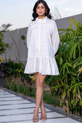 White cotton ruffle dress 2