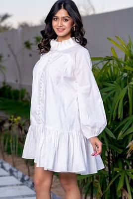 White cotton ruffle dress 3
