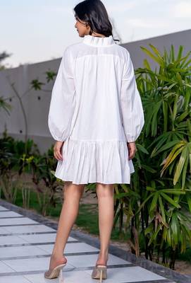 White cotton ruffle dress 4