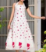 White emboridered mdi dress