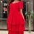Charry red crape ruffle dress