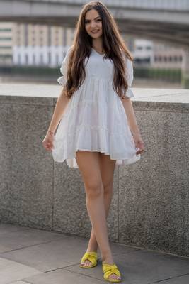 Whitecotton ruffle dress 1