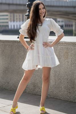 Whitecotton ruffle dress 2