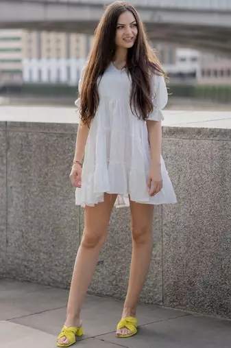 Whitecotton ruffle dress