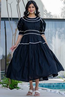 Soot black cotton dress 1
