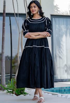 Soot black cotton dress 3