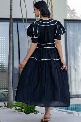 Soot black cotton dress
