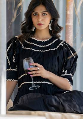 Soot black cotton dress 5