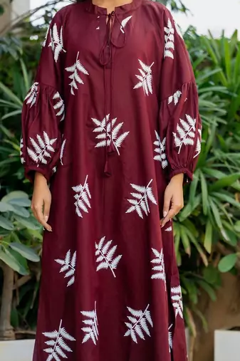 Red cotton embroidery dress