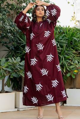 Red cotton embroidery dress 3