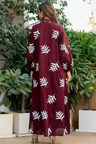 Red cotton embroidery dress