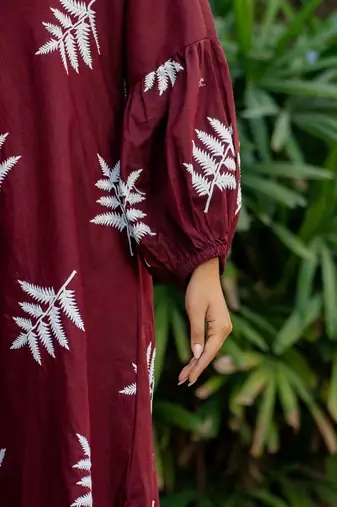 Red cotton embroidery dress