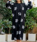Black cotton embroidery dress