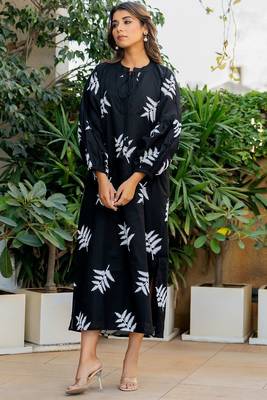 Black cotton embroidery dress 2