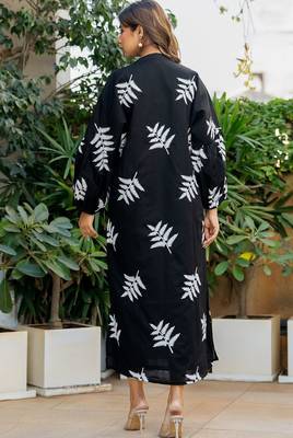 Black cotton embroidery dress 4