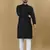 Black embroidered rayon straight kurta