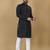 Black embroidered rayon straight kurta