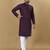 Purple embroidered rayon straight kurta