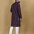 Purple embroidered rayon straight kurta