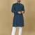 Teal embroidered rayon straight kurta