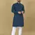Teal embroidered rayon straight kurta