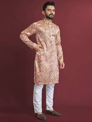Multicolour printed pure silk straight kurta 2