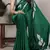 green satin art silk floral printed saree with matching blouse