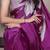 wine satin art silk floral printed saree with matching blouse