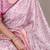 light pink tasar art silk printed saree with shining viscose border