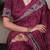 pink printed crepe saree with matching blouse