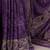 pruple printed crepe saree with matching blouse