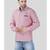 Men’s pink solid casual shirt | full sleeve cotton shirt with chest embroidery | slim fit button-down shirt for men