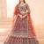 Maroon butterfly net wedding wear lehenga choli for women