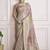 beige handloom khadi silk blend with digital print with zari border casual wear saree