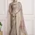 beige handloom khadi silk blend with digital print with zari border casual wear saree