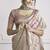 beige handloom khadi silk blend with digital print with zari border casual wear saree