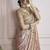 peach handloom khadi silk blend with digital print with zari border casual wear saree