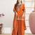 Orange chinon silk Embroidered Salwar suits
