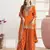 Orange chinon silk Embroidered Salwar suit