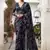 navy blue floral lurex brasso saree with subtle shine  alara catalogue