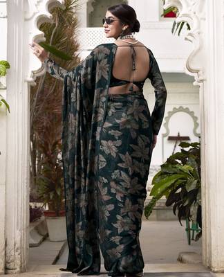 green floral lurex brasso saree with subtle shine  alara catalogue 2