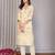 Off white chanderi floral printed straight kurta set