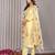 Pale yellow roman yoke embroidery straight neck kurta set