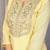 Pale yellow roman yoke embroidery straight neck kurta set