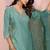 Aqua blue chinon plain embroidery straight kurta set