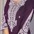 Wine vichitra silk chikankari embroidery straight neck kurta set
