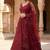 Maroon embroidered soft net lehenga choli with dupatta