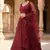 Maroon embroidered soft net lehenga choli with dupatta