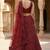 Maroon embroidered soft net lehenga choli with dupatta