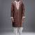 Brown silk kurta patiala for men's
